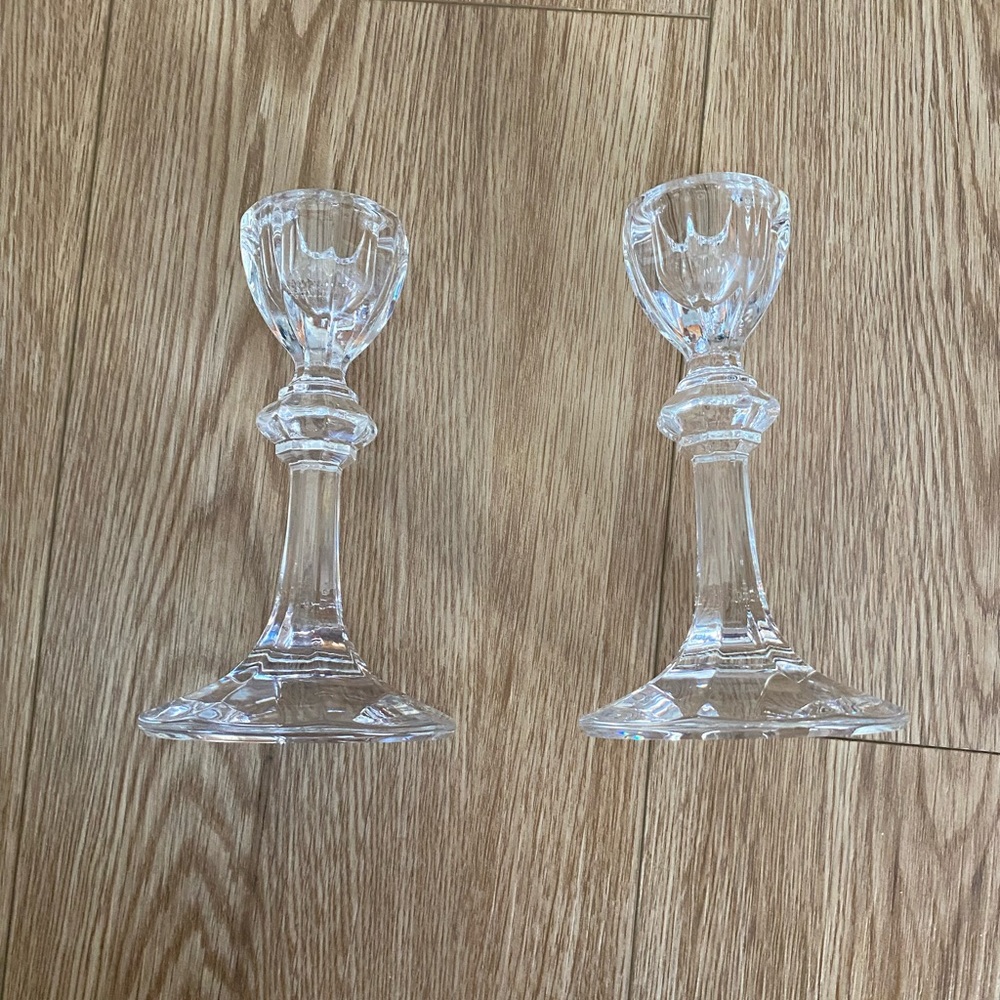 Pair of Villeroy & Boch Crystal Candle Holders Glassware